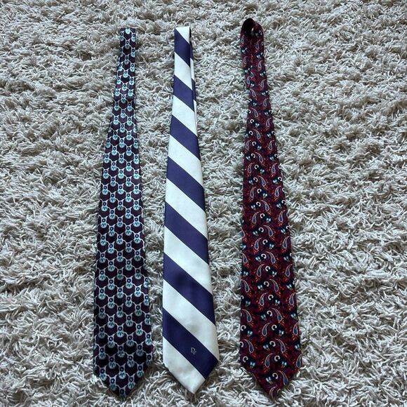 Christian Dior Other - Christian Dior Monsieur Lot of 3 Vintage Ties Silk Polyester Mix EUC